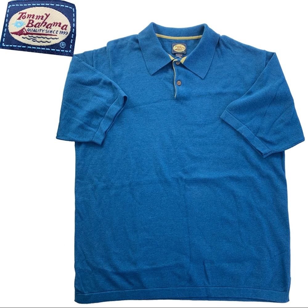 TOMMY BAHAMA SHORT SLEEVE BLUE POLO SHIRT